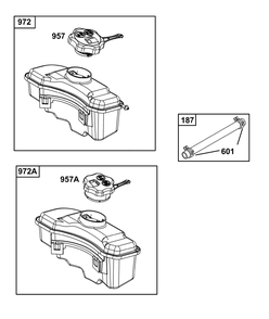 Fuel Supply Group Diagram and Parts List for 124P05-0011-F1 100000 - 19Z999 Briggs and Stratton Engine